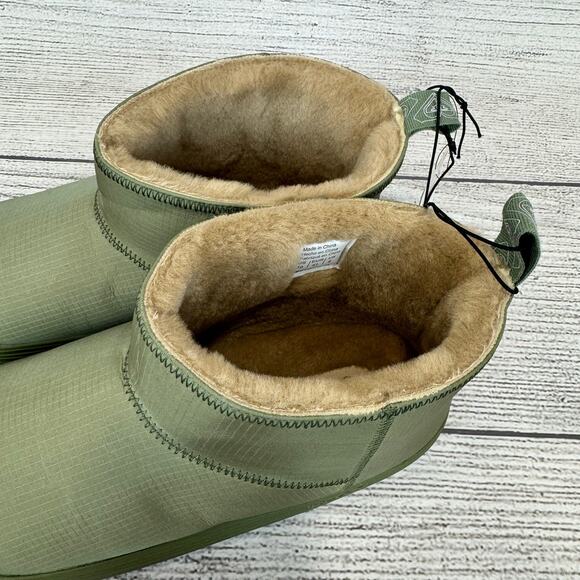 Roxy Women's Green Pow Faux Fur Lined Pull On Booties Size 10 - Picture 9 of 10